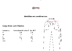 Tabela de Medidas Calça c/ Elástico de Brim